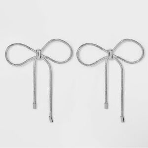 wild fable silver bow earrings